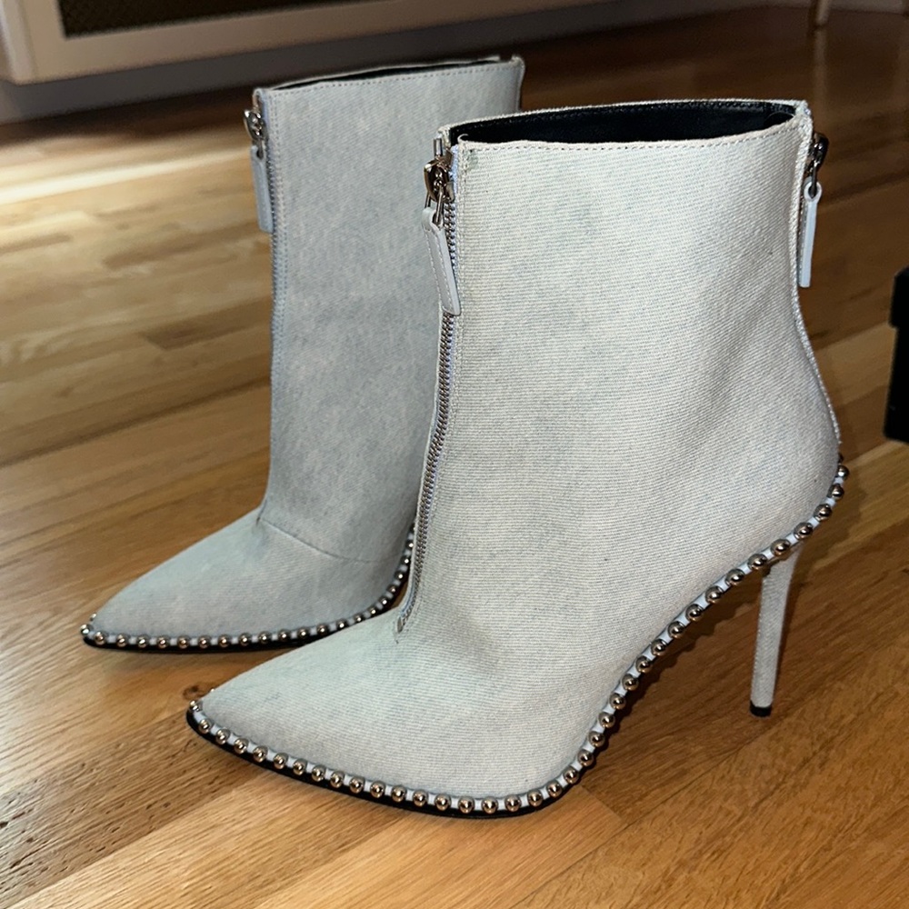 Never worn - denim Alexander wang booties